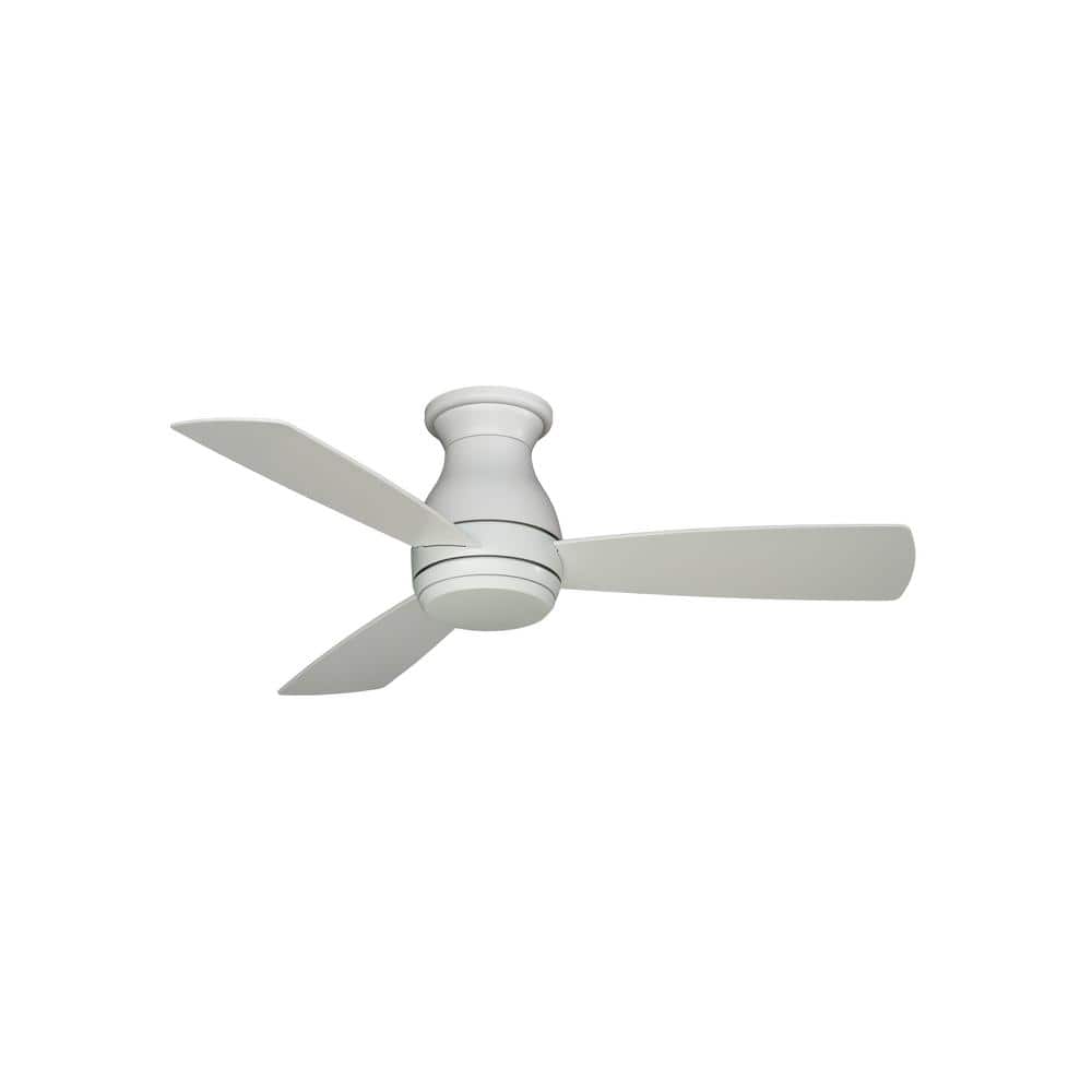 Matte White 44" Composite Ceiling Fan with LED Light and Remote