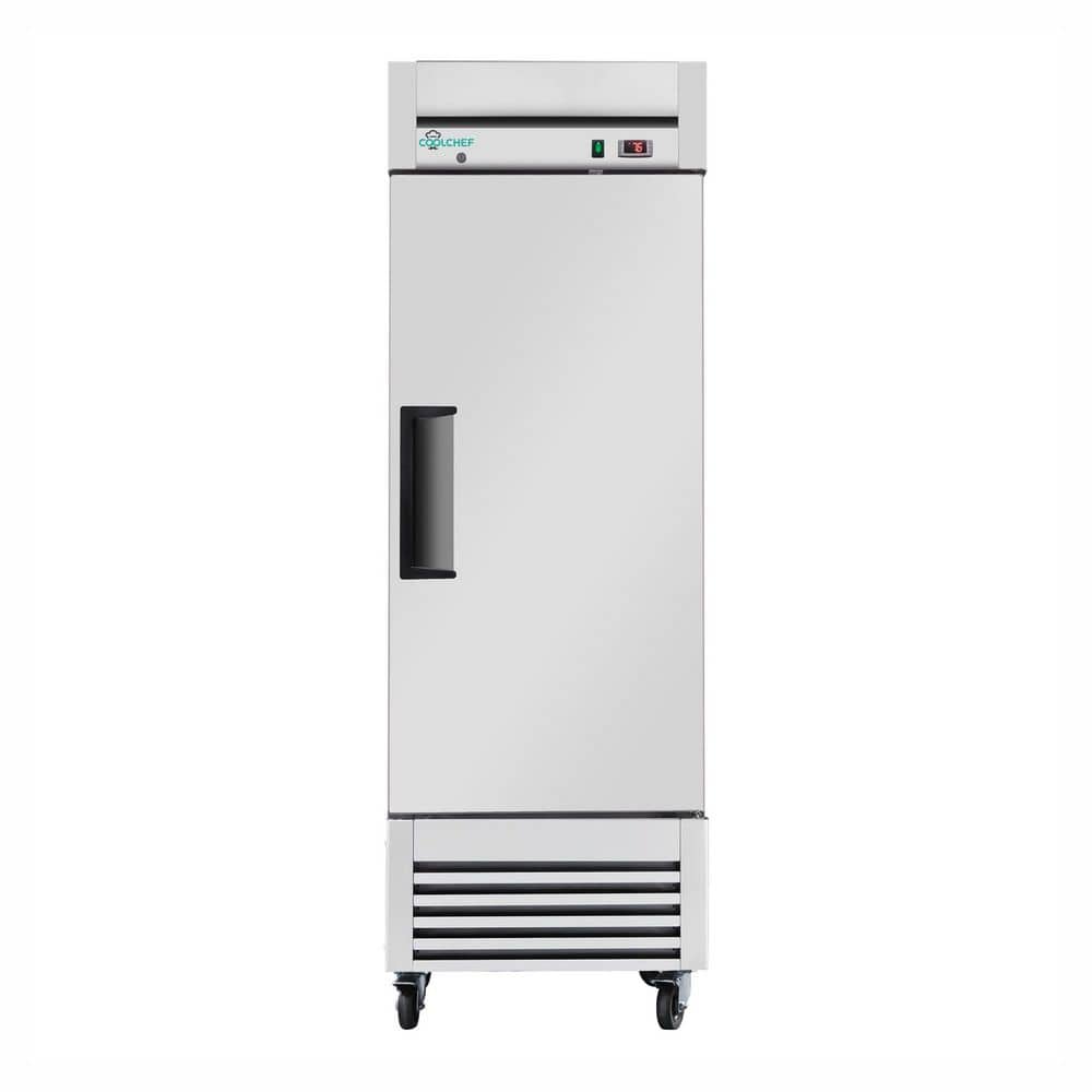27 in. 19.2 cu. ft. Auto Defrost Commercial Reach-In Upright Refrigerator in Stainless Steel with 1-Solid Door