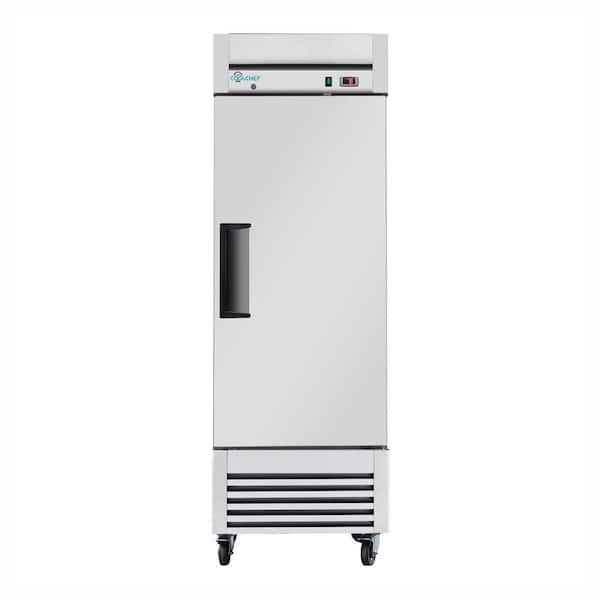 27 in. 23 cu. ft. Commercial Reach-In Upright Refrigerator in Stainless Steel with 1-Solid Door Auto Defrost