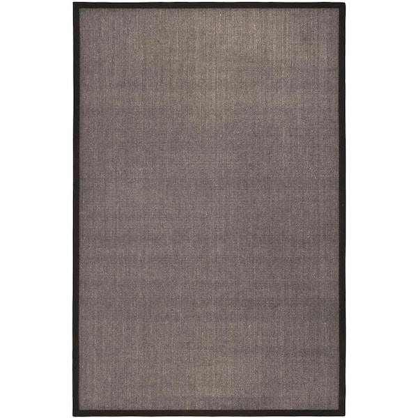 SAFAVIEH Natural Fiber Charcoal 4 ft. x 6 ft. Border Area Rug