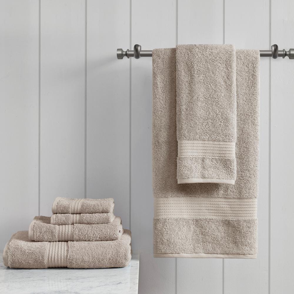 Organic Cotton Beige 6-Piece Bath Towel Set