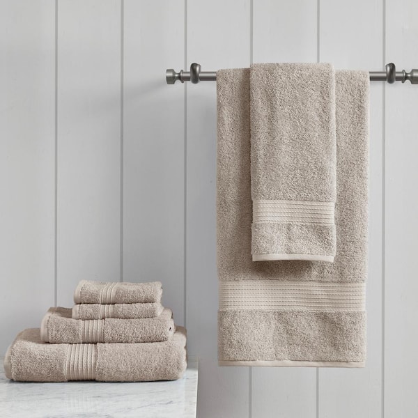 Organic 6-Piece Tan Cotton Bath Towel Set