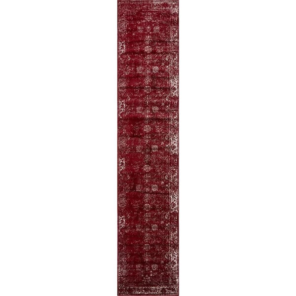 Unique Loom Sofia Casino Burgundy 3' 3 x 16' 5 Runner Rug