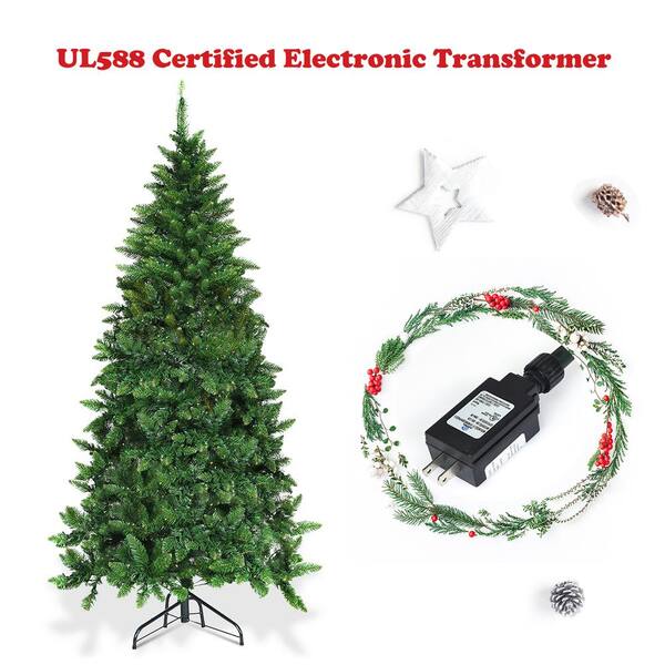 4.5ft 350 Tips Christmas Artificial Tree With Remote Timer 240 LEDs USB  String Light Xmas Holiday Decoration with 48 Christmas Tree Bag 