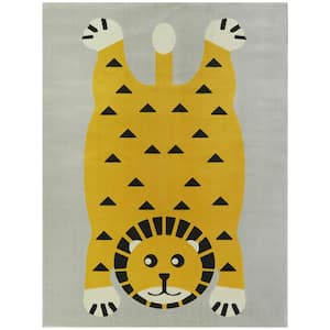 Little Lion Yellow 4 ft. x 6 ft. Kids Area Rug