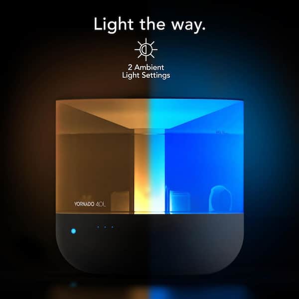 Mistic 4 1 Gal. Ultrasonic Cool Mist Humidifier for 400 sq. ft. White with Ambient Light