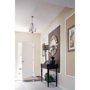 Joy Collection 3-Light Brushed Nickel Foyer Pendant with Etched Glass