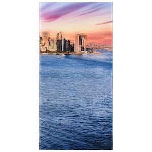 72 in. x 36 in. New York View C Frameless Free Floating Reverse Printed Tempered Art Glass Wall Art