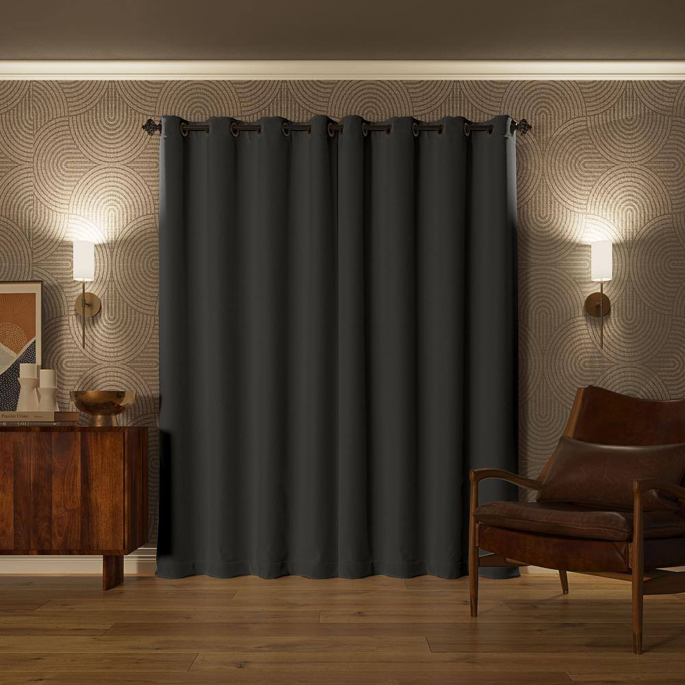 Oslo Gray 52" x 63" 100% Blackout Grommet Curtain Panel