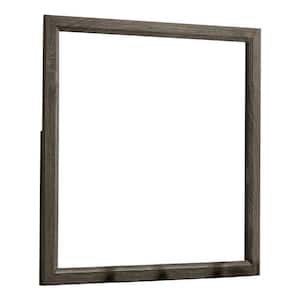 46 in. W x 43 in. H Wooden Frame Gray Wall Mirror