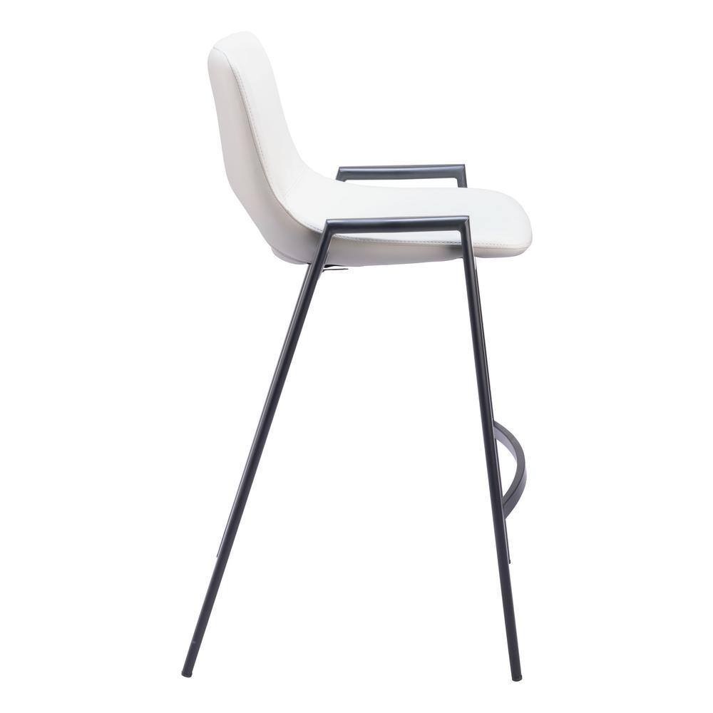 Desi White and Black Vinyl Counter Stools Set of 2