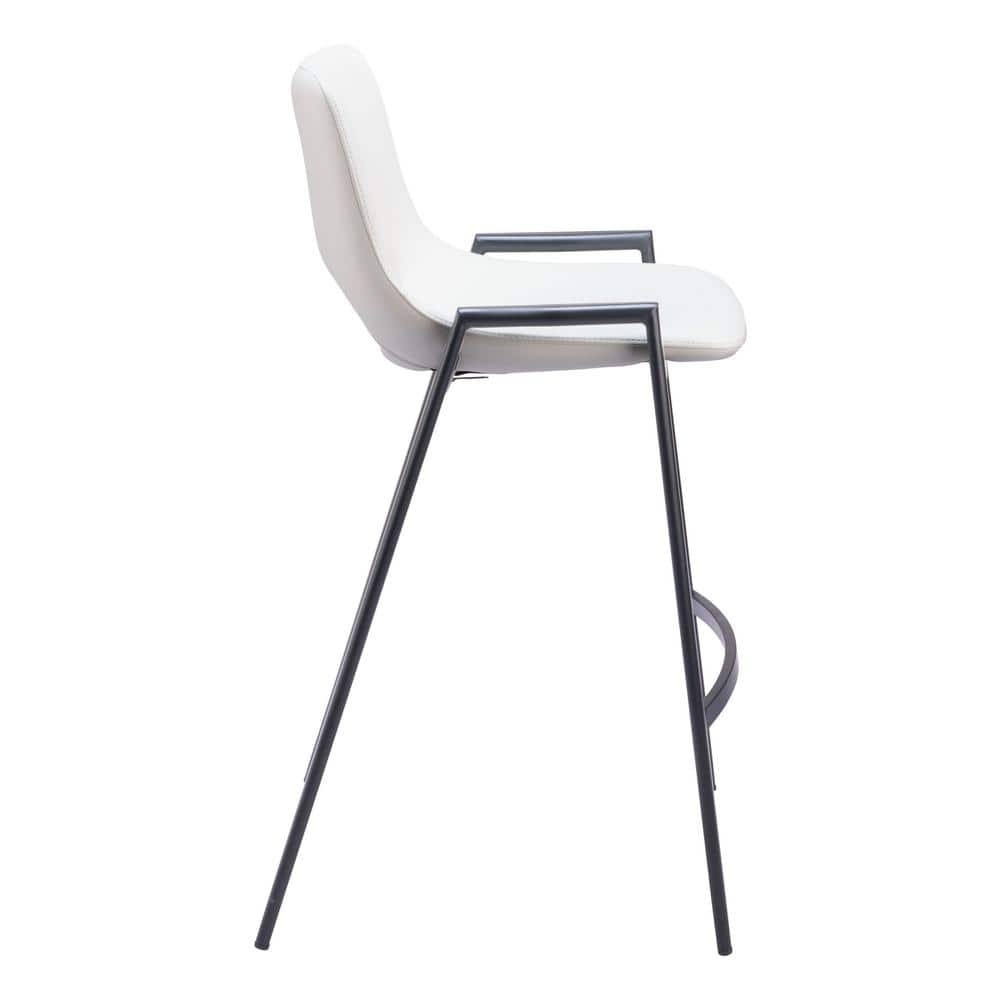 Desi White and Black Vinyl Counter Stools Set of 2