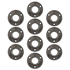1 in. x 3 in. H Black Iron Round Mini Floor Flange Fitting (10-Pack)