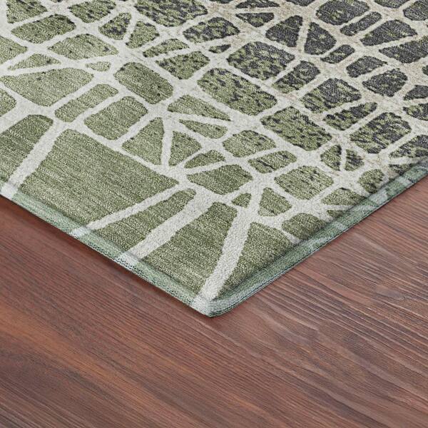 Mayfield Premium Machine Washable Abstract AMF2404 Fern 10 ft. x 14 ft. Area Rug
