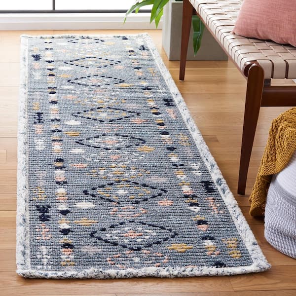 Marrakesh Gray/Multi 2 ft. x 8 ft. Geometric Striped Runner Rug