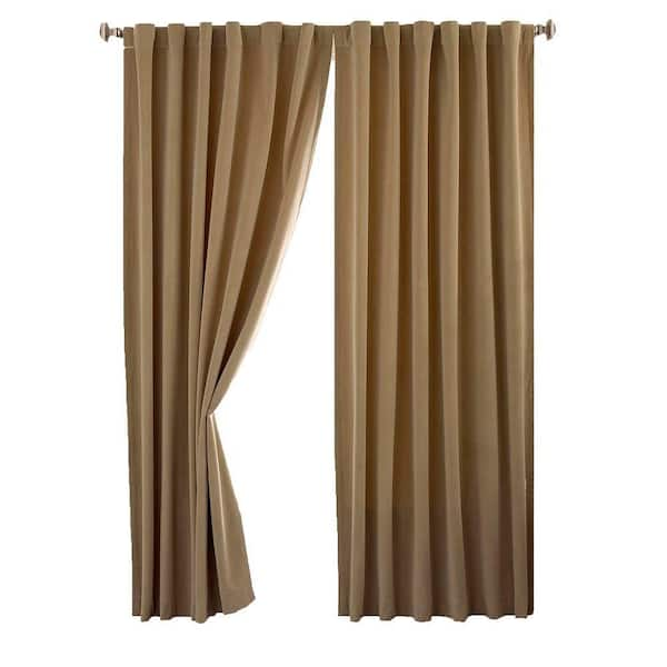 Absolute Zero Cafe Faux Velvet Thermal Blackout Curtain - 50 in. W x 63 in. L