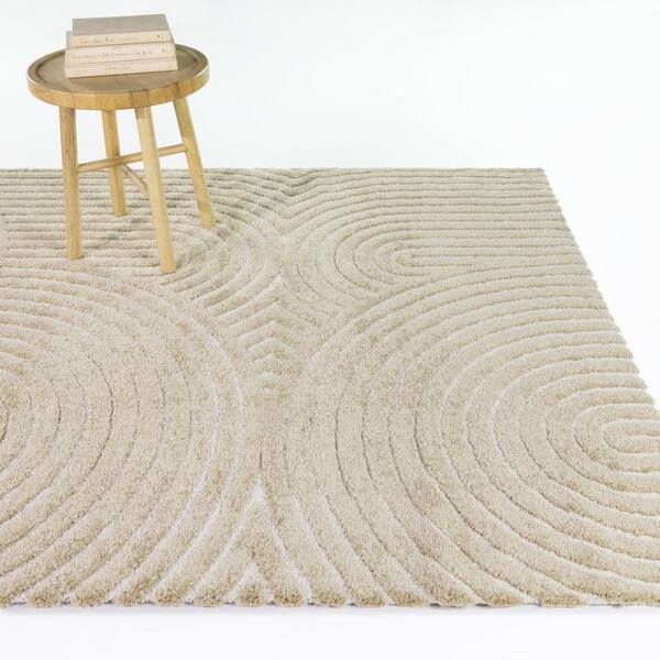 Caserio Beige 2 ft. 2 in. x 10 ft. Modern Arches Runner Rug