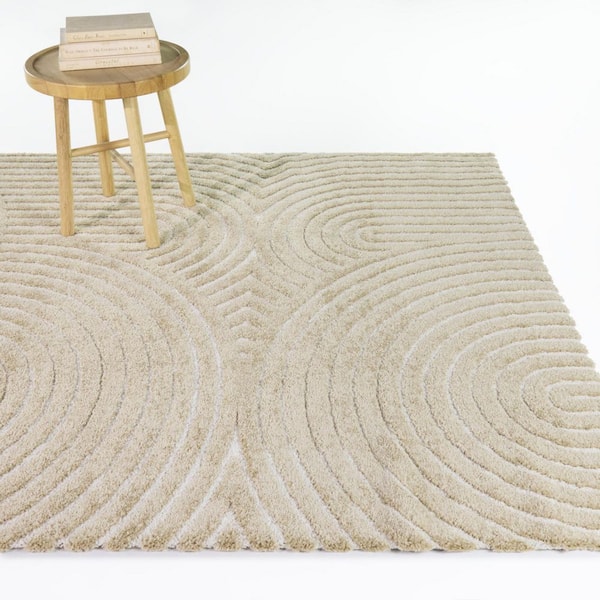 Caserio Beige 4 ft. 4 in. x 6 ft. Modern Arches Area Rug
