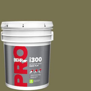 5 gal. #S350-6 Truly Olive Dead Flat Interior Paint