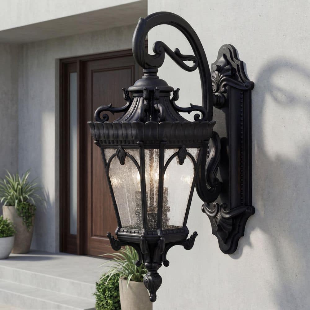 洋楽 EtnicaJuggelingAlchemistsUnderBlackLight KICHLER Tournai 2-Light Textured Black Outdoor Hardwired Wall