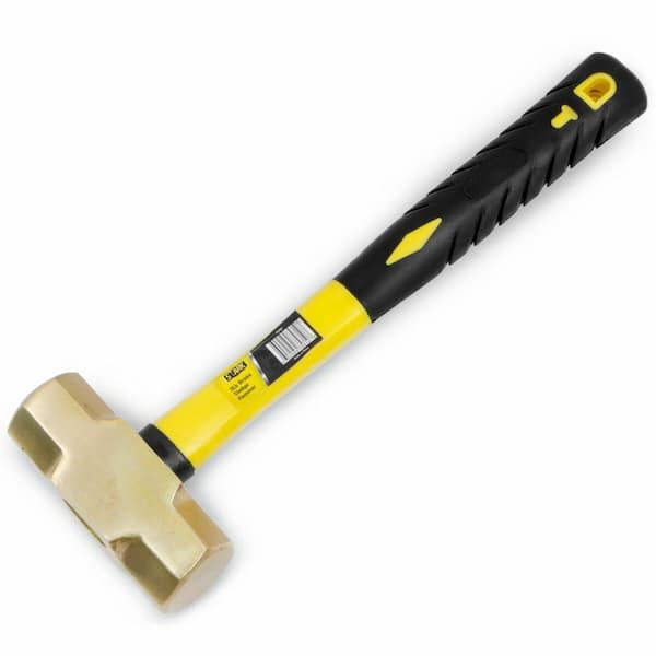 1-1/2 Brass Hammer with Black Oxidized Aluminum Handle, 3 lb