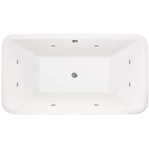 Natasha 66 in. x 36 in. Acrylic Rectangular Drop-in  Combination Bathtub with Center Drain in White