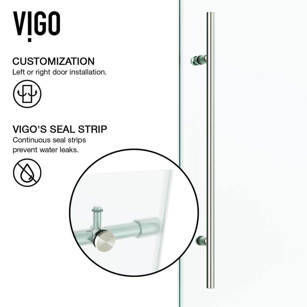 Elan E-Class 44-48" Frameless Sliding Shower Door with Clear Glass