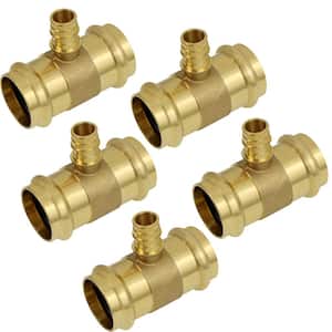 3/4 in. Pex A x 1-1/2 in. Press Lead Free Brass Tee Pipe Fitting (Pack of 5)