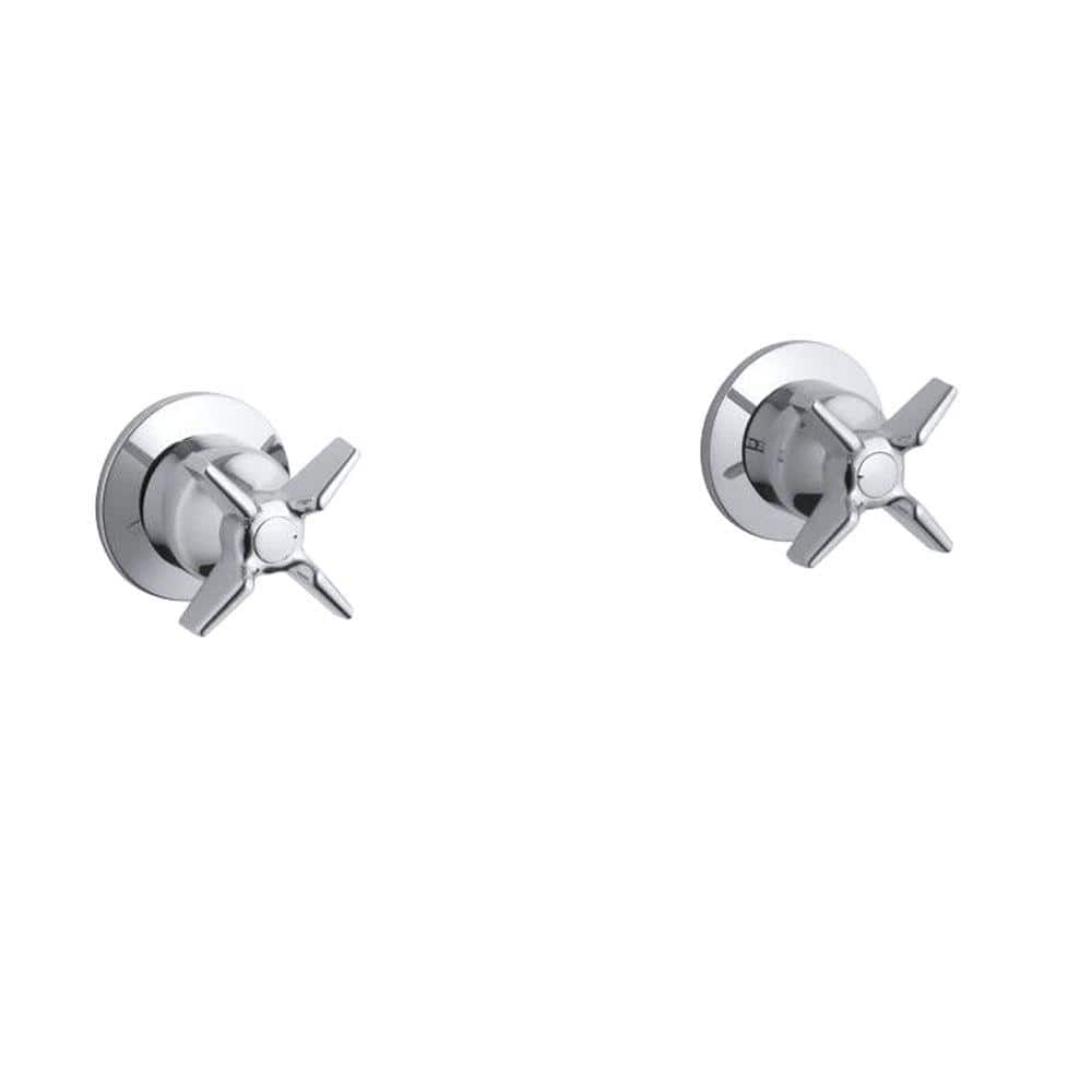 Triton Polished Chrome Double Cross Handle Wall-Mount Valve Trim