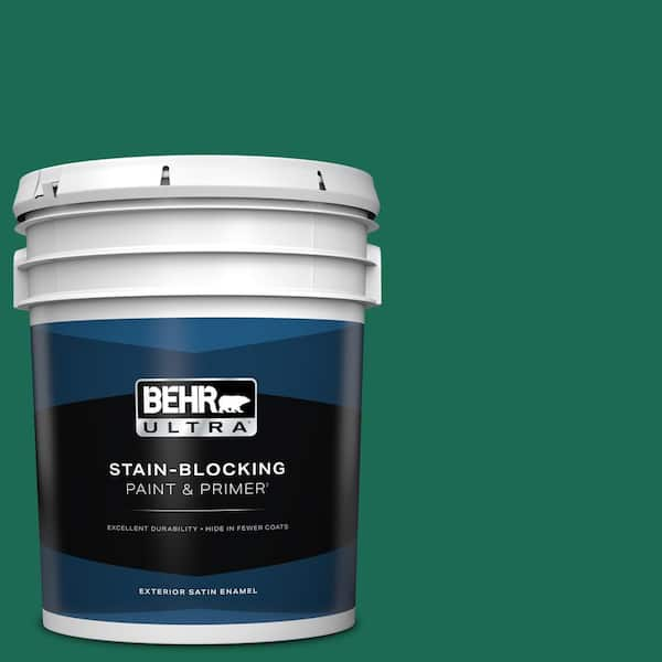 BEHR ULTRA 5 gal. #480B-7 Clover Brook Satin Enamel Exterior Paint & Primer