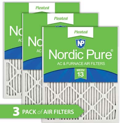 Nordic Pure 12x12x1 Exact MERV 13 Pleated AC Furnace Air Filters 2 Pack 