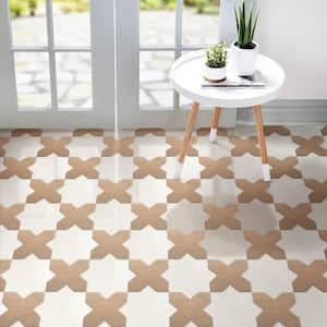 Argile Star Bianco with Cotto Cross 7.0 in. x 14.0 in. Porcelain Floor and Wall Tile (0.72 sq. ft./Kit)