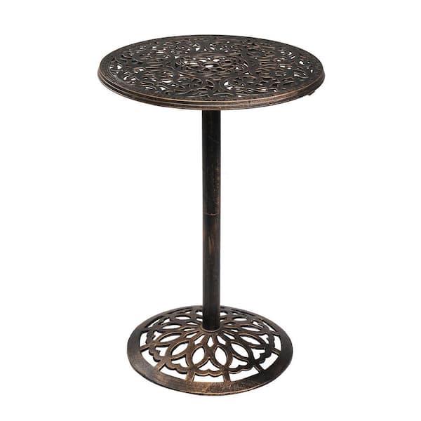 Karl home Antique Bronze Outdoor Round Bistro Pub Table Cocktail Table