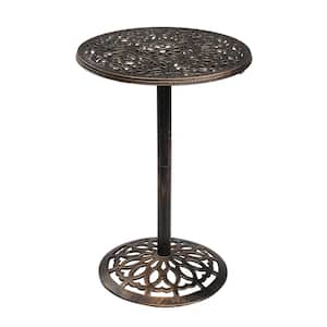 Antique Bronze Outdoor Round Bistro Pub Table Cocktail Table