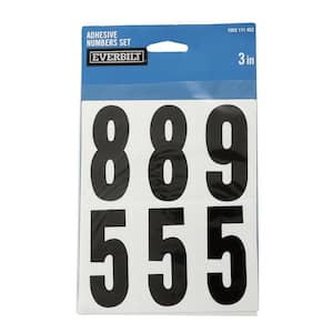 3 in. Self Adhesive Vinyl Mailbox Number Sticker Set