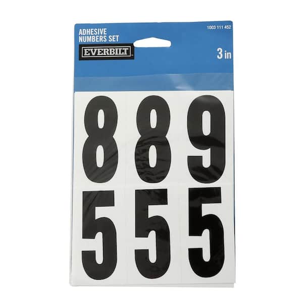 Everbilt 3 in. Self-Adhesive Vinyl Number Set 39923 - The Home Depot