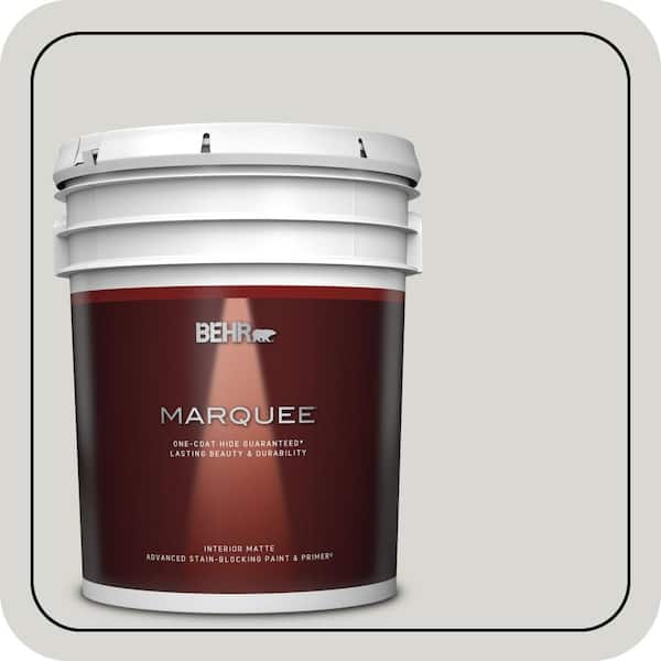 BEHR MARQUEE 5 gal. #N360-1 Seagull Gray Matte Interior Paint & Primer