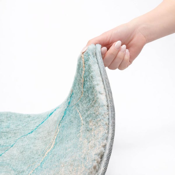 Dream Shag Premium Machine Washable Abstract ADS510 Teal 10 ft. x 14 ft. Area Rug