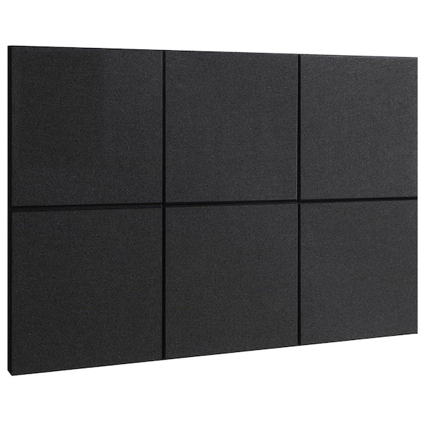 Unbranded 6 Pack Large Felt Cork Board Tiles 36 x 24 Bulletin Board with Pushpins Removable Adhesive Black