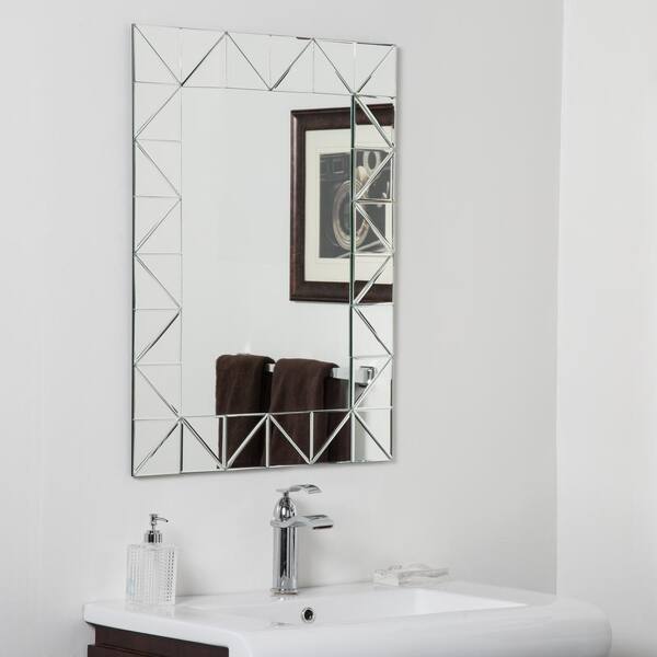 Decor Wonderland 24 In W X 32 In H Frameless Rectangular Beveled Edge Bathroom Vanity Mirror 7461