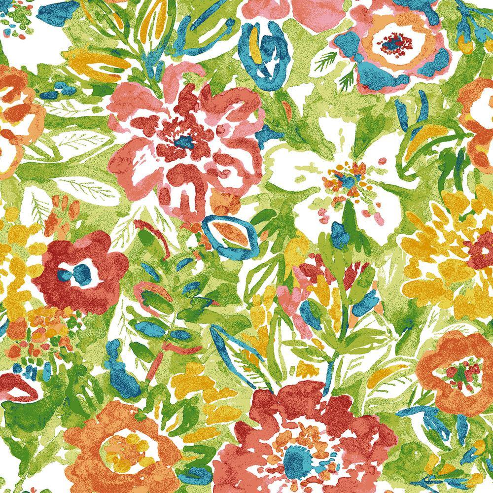 Sun River Garden Multicolor Floral Outdoor Bench Cushion with Ties