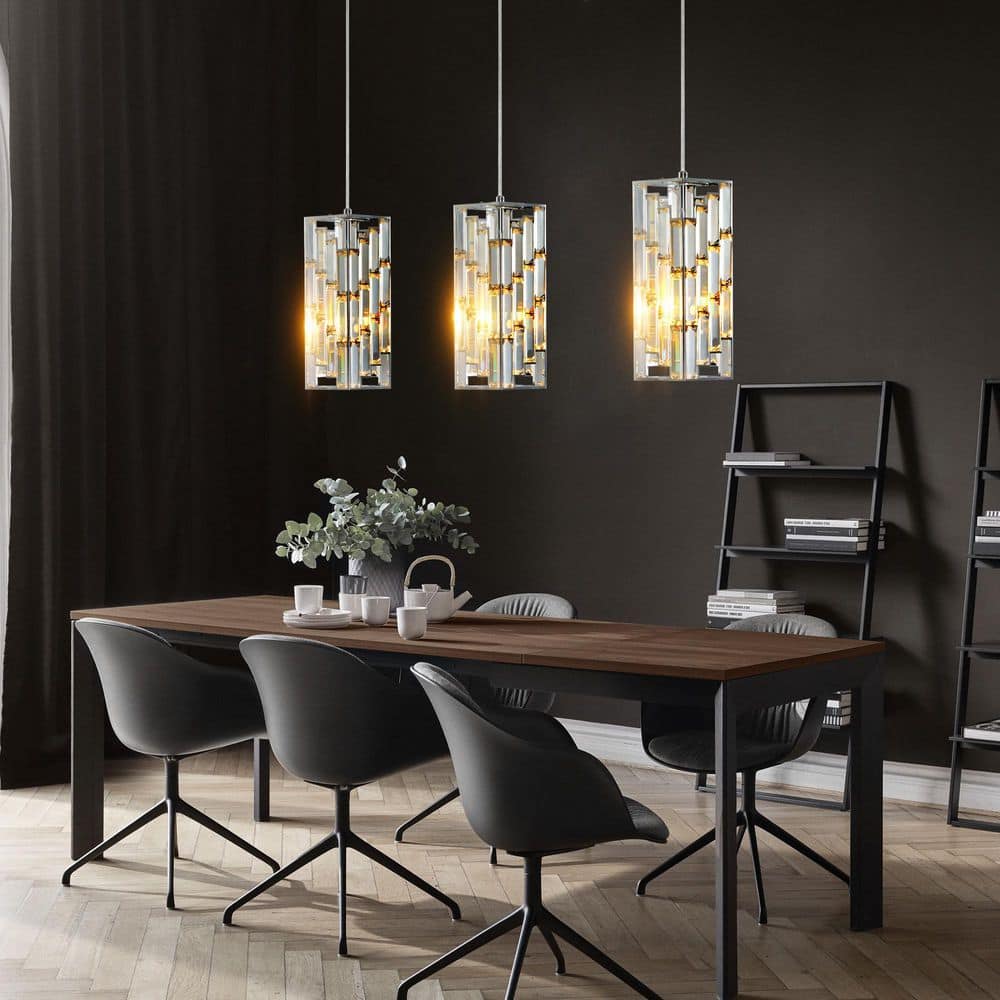 3-Light Chrome Adjustable Modern Crystal Pendant Chandelier for Dining Room, Kitchen Island, and Living Room price history on PriceWatchPro