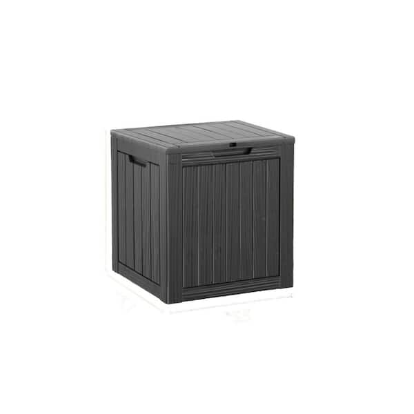 30 Gal. Black Outdoor Resin Waterproof Deck Box with Lockable Lid
