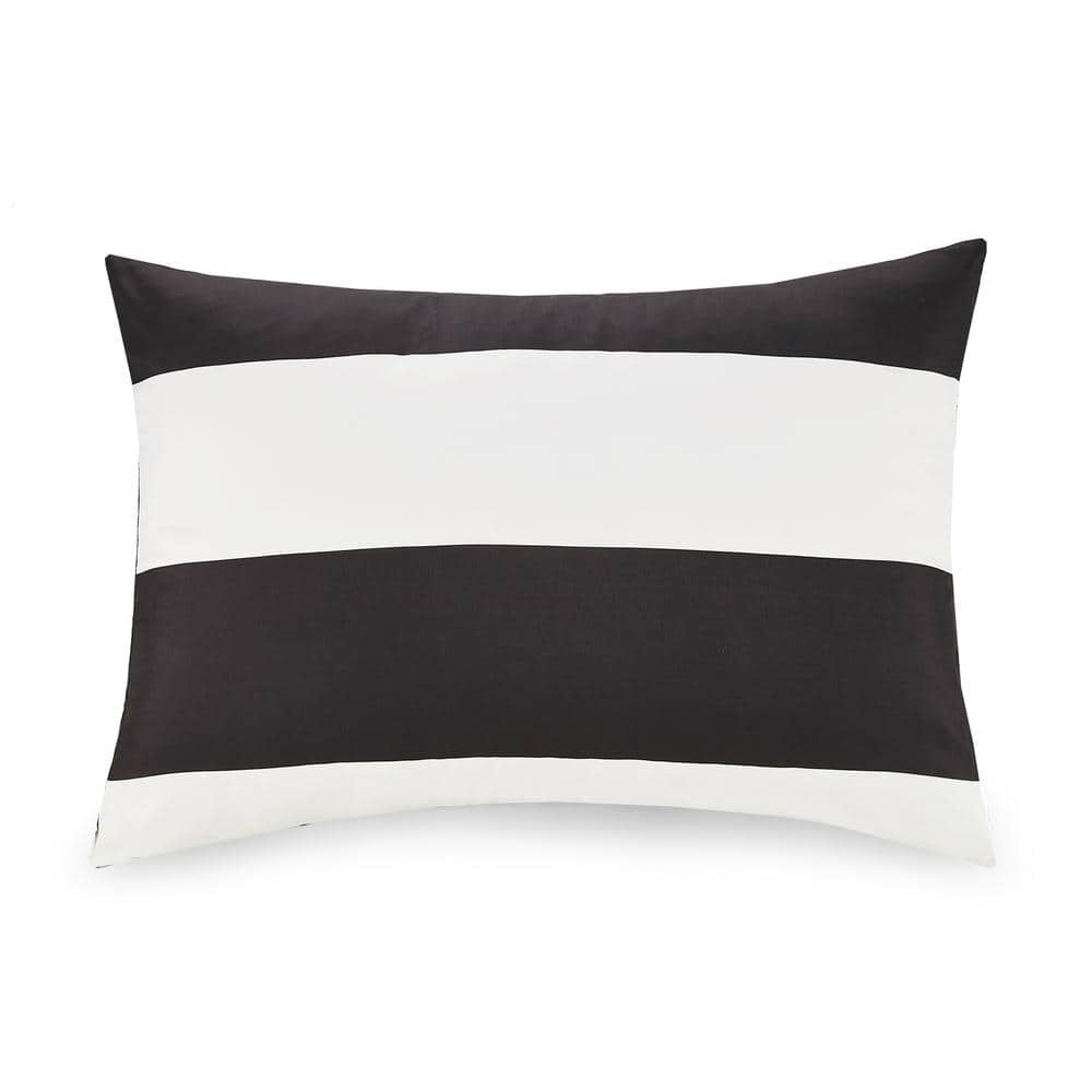 Full Black and White Reversible Microfiber Comforter Set
