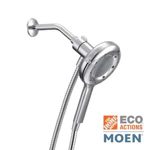 Quattro 4-Spray Patterns 6.5 in. Single Wall Mount Handheld Shower Head with Magnetix in Chrome