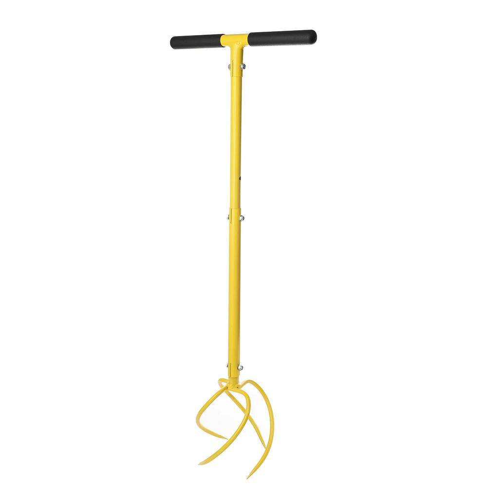 Angel Sar 39 in. Cultivator Yellow Adjustable Hand with Long Handle