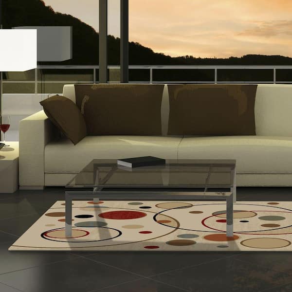 Jewel Baloons Ivory 8 ft. x 10 ft. Area Rug