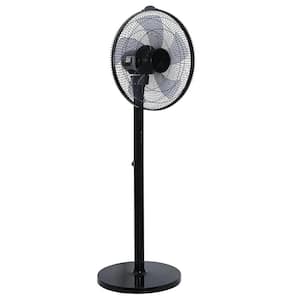14.5 in. 12-Fan Speeds Pedestal Fan with Remote Control 1198 CFM 90-Degree Horizontal Oscillating 9-Hours Timer, Black