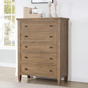 Riverdale Driftwood Brown 5 Drawer 42 in. Wide Chest of Drawers