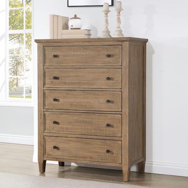 Grayson Lane Black Vintage Faux Leather with Stud Details Cedar 4-Drawer Accent Chest